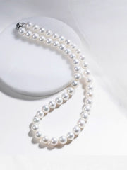 Natural Freshwater Pearl Necklace S925 Silver Bead Chain Pearl Necklace Collarbone Mother Chain Jewelry Gift 6-7mm