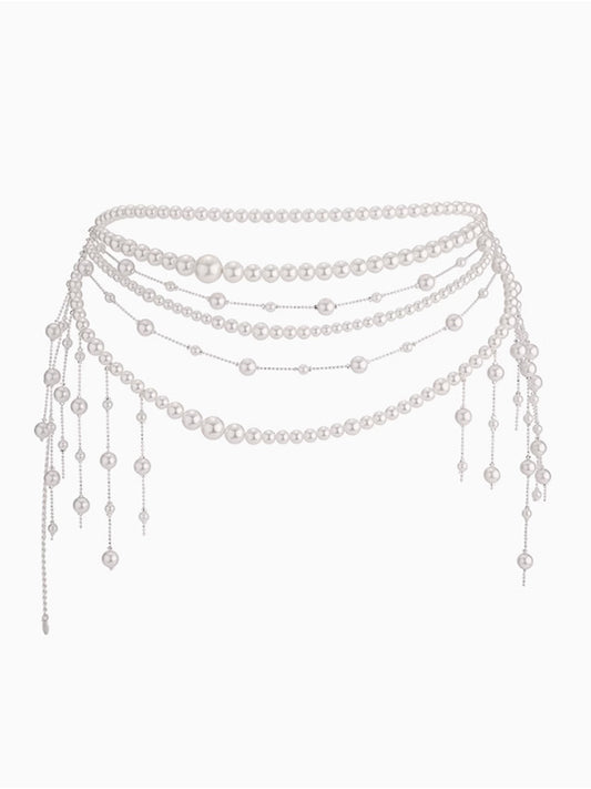 Fairy Pearl Waist Chain Cascading Tassels Waist Accessories Waist Belt Body Chain
