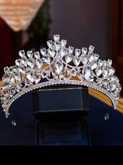 Vintage Relief White Crown Hairpin - Oriental Elegance Redefined 13# Tiara