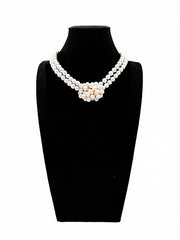 “Crown Jewelry” Freshwater Aquaculture "Seedless Pearl" Lengthened "Sweater Necklace"S925 Silver(8mm-9mm)Flower