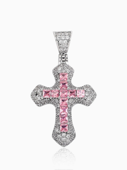 Radiant Brilliance Exquisite Diamond-Encrusted Cross Necklace