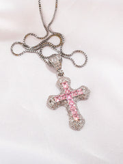 Radiant Brilliance Exquisite Diamond-Encrusted Cross Necklace