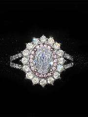 Bespoke "Starlight" Oval Diamond Ring' — A Galaxy on Your Finger Size Adjustable