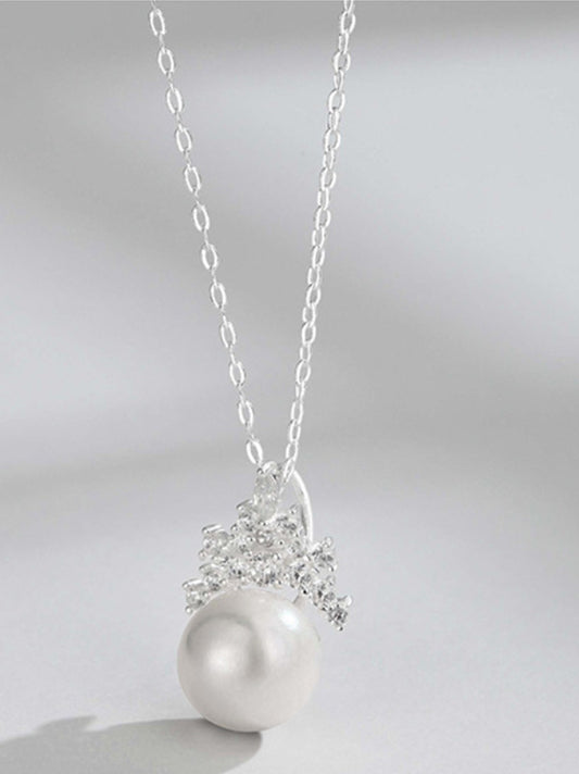 Ice Queen Pearl Pendant Necklace Shine Your Elegance S999 Silver 12mm