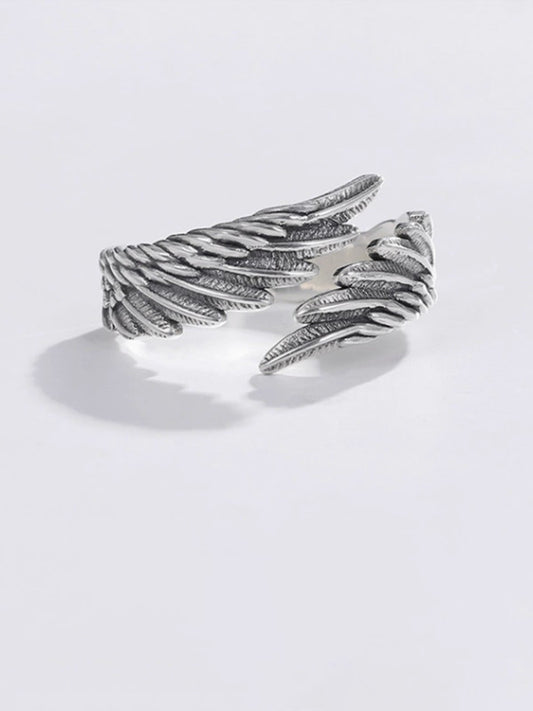 Angel's Wings Couple Rings S925 Silver Adjustable Opening