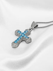 Radiant Brilliance Exquisite Diamond-Encrusted Cross Necklace