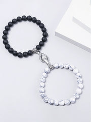 "Perfect Match" Black & White Couple Bracelets Timeless & Versatile Never Part