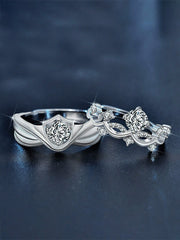 Princess and Knight Couple Rings S925 Material Adjustable Opening