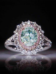 Bespoke "Starlight" Oval Diamond Ring' — A Galaxy on Your Finger Size Adjustable