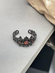 Gothic Queen Love Couple Rings Adjustable Opening