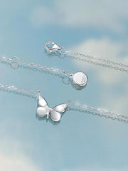 Night-Glow Butterfly Charm Necklace Blue Fantasy Glowing Butterfly Necklace&Ring&Bracelet Set