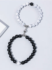 Interwoven Black & White Couple Bracelet – Premium Style Secret Code of Love