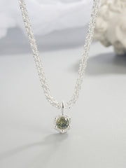 Rare Green Diamond Embedded Pearl Necklace