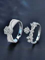 Princess and Knight Couple Rings S925 Material Adjustable Opening