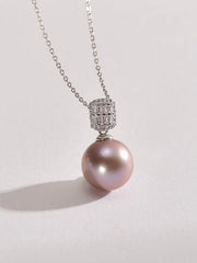 Shell Beads Dreamy Purple Pearl Pendant Necklace 12mm