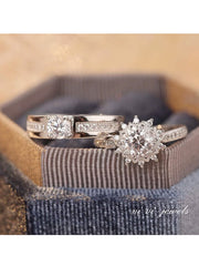 Three Lifetimes Bond Luxurious Couple Rings Adjustable Opening