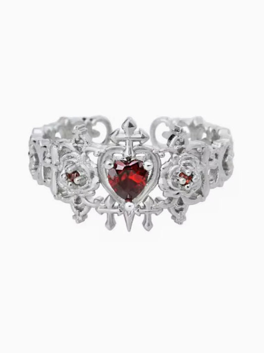 Gothic Queen Love Couple Rings Adjustable Opening