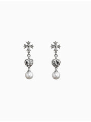 Chrome Hearts Elegant Cross Pearl Earrings For Any Occasion