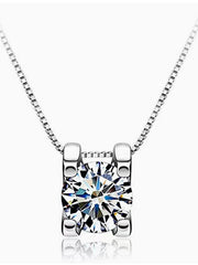 Classic Square Diamond Pendant Necklace Eternal Shine
