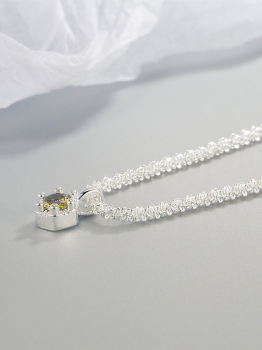 Rare Green Diamond Embedded Pearl Necklace