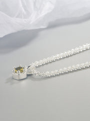 Rare Green Diamond Embedded Pearl Necklace
