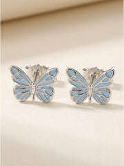 Night-Glow Butterfly Charm Necklace Blue Fantasy Glowing Butterfly Necklace&Ring&Bracelet Set