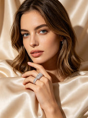 Floral Melody Wide Ring' Luxurious Wreath Adjustable Opening