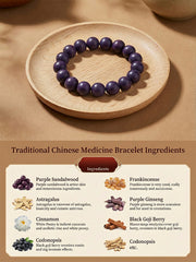"Purple Luck" Herbal Incense Bead Bracelet | Natural Antioxidant & Calming Aromatherapy Jewelry
