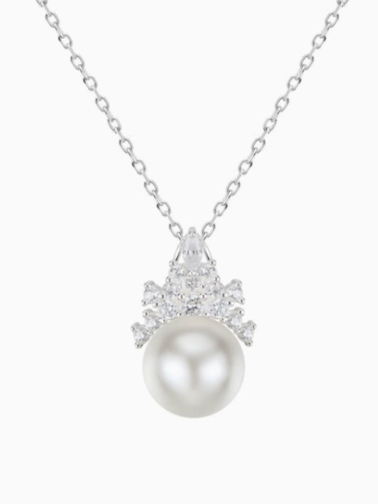Ice Queen Pearl Pendant Necklace Shine Your Elegance S999 Silver 12mm