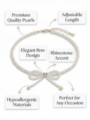 Charming Pearl Adorned Necklace Exquisite Pearl Lace-Up