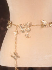 Butterfly Waist Chain Golden Romantic Spring Accessories Necklace Paired With Skirt Fairy Style Waist Belt Waist Seal