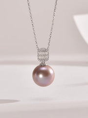 Shell Beads Dreamy Purple Pearl Pendant Necklace 12mm