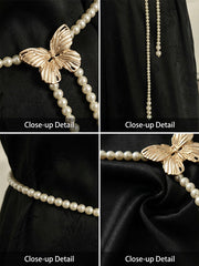Butterfly Love Pearl Waist Chain Dress Belt Accessories Chain Matching Skirt 2025 New Female