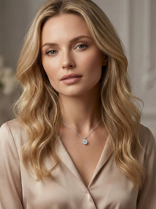 Starry Six-Prong Pendant Necklace with Twisted Chain Romantic Handcrafted Jewelry