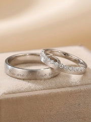 "Galaxy Kiss" Diamond Couple Rings' — Sworn by Stars, Belong to You S999