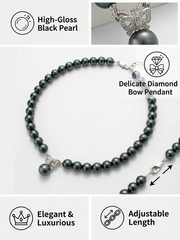 Witch's Teardrop · Enchanted Black Pearl Pendant Necklace Midnight Sonata Gothic Pearl 6mm