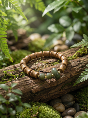 Gardenia Bamboo-Style Incense Bead Bracelet | Calming & Refreshing Aromatherapy Jewelry