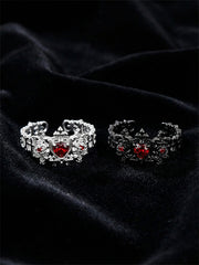 Gothic Queen Love Couple Rings Adjustable Opening