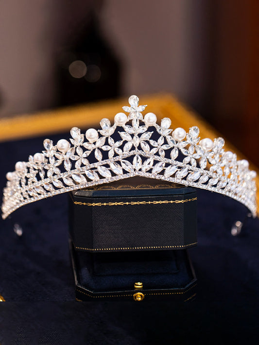 Rococo-Style Crystal Headdress - Coming-of-Age & Wedding Ceremony Tiara No.6