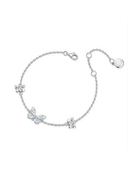 Night-Glow Butterfly Charm Necklace Blue Fantasy Glowing Butterfly Necklace&Ring&Bracelet Set