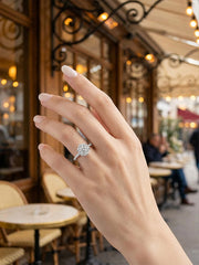 Sterling Silver Vega Snowflake Six-Prong Cubic Zirconia Engagement Ring' Sparkling Wedding Diamond with Dazzling Brilliance Timeless Anniversary Gift