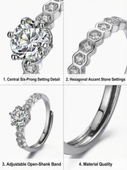 Honeycomb Design Adjustable Open Ring' Endless Love Perfect for Everyday Wear & Wedding