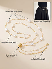 Baroque Pearl Waist Chain Temperament Pearl Waist Chain With Skirt Gold Chain Waist Belt