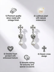 Chrome Hearts Elegant Cross Pearl Earrings For Any Occasion