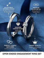 Elegant Diamond-Embedded Couple Rings‘ - Eternal Love and Commitment