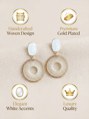 New Arrival Niche Retro Woven Mesh Stud Earrings Elegant All-match Fashion Earrings for Women
