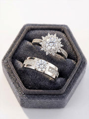 Three Lifetimes Bond Luxurious Couple Rings Adjustable Opening