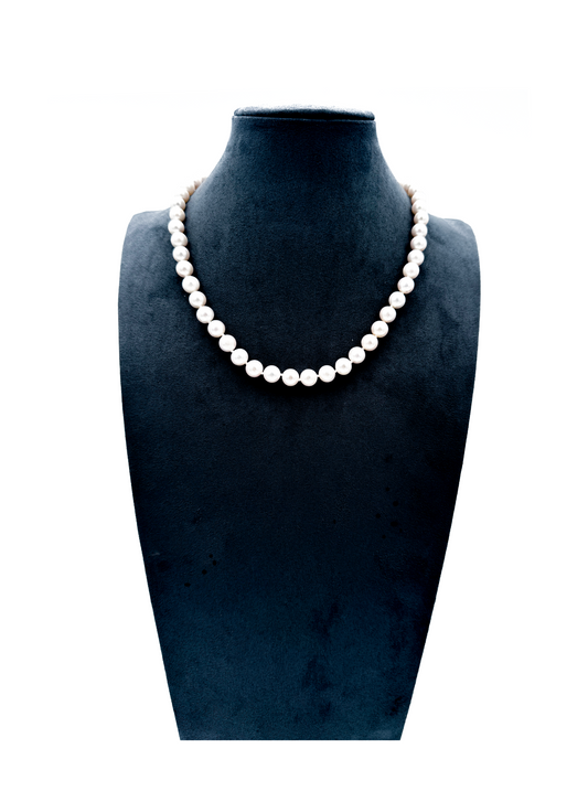 Freshwater Cultured Pearls Necklace Aurora Series Pure White AAA-Grade(8mm-9mm)
