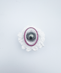 “Devil's Eye”-Ring' Tahitian Saltwater Cultured Pearls Clam Shell Series(11mm-12mm)