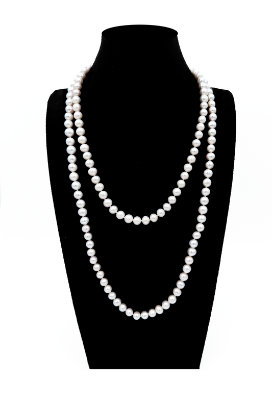 “Crown Jewelry” Freshwater Aquaculture "Seedless Pearl" Lengthened "Sweater Necklace"S925 Silver(8mm-9mm)